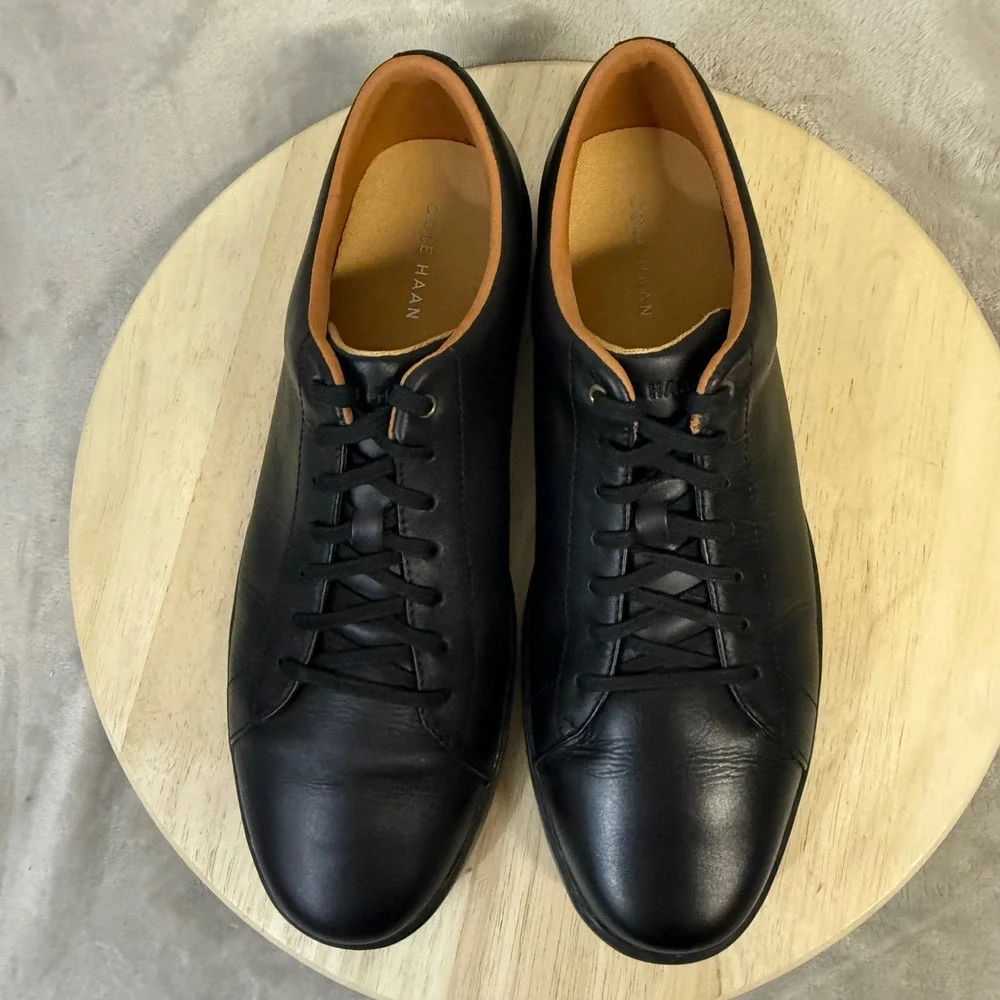 Cole Haan Grand Crosscourt II Mens Black Leather Sneakers C26655 Size 12M